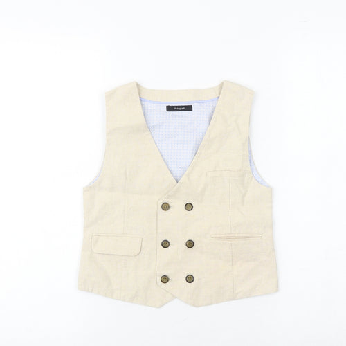 Autograph Boys Beige Jacket Waistcoat Size 6-7 Years Button