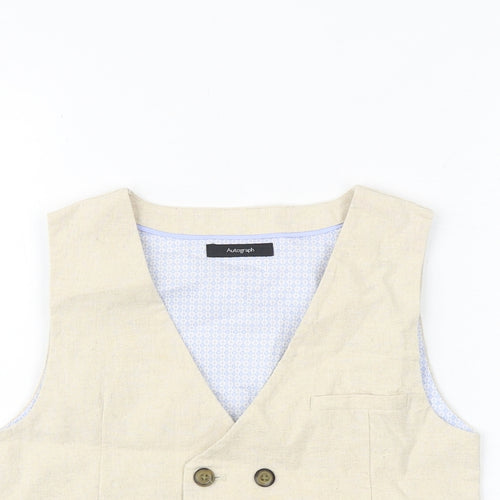 Autograph Boys Beige Jacket Waistcoat Size 6-7 Years Button