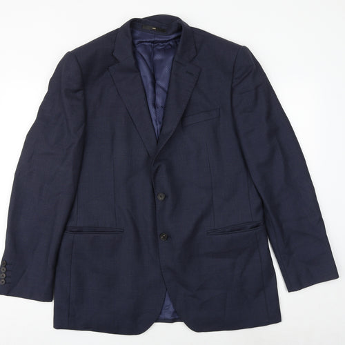 Jaeger Mens Blue Polyester Jacket Suit Jacket Size 44 Regular