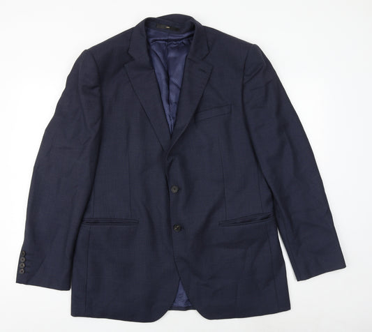 Jaeger Mens Blue Polyester Jacket Suit Jacket Size 44 Regular
