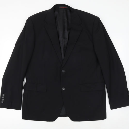 Jeff Banks Mens Black Wool Jacket Suit Jacket Size 42 Regular