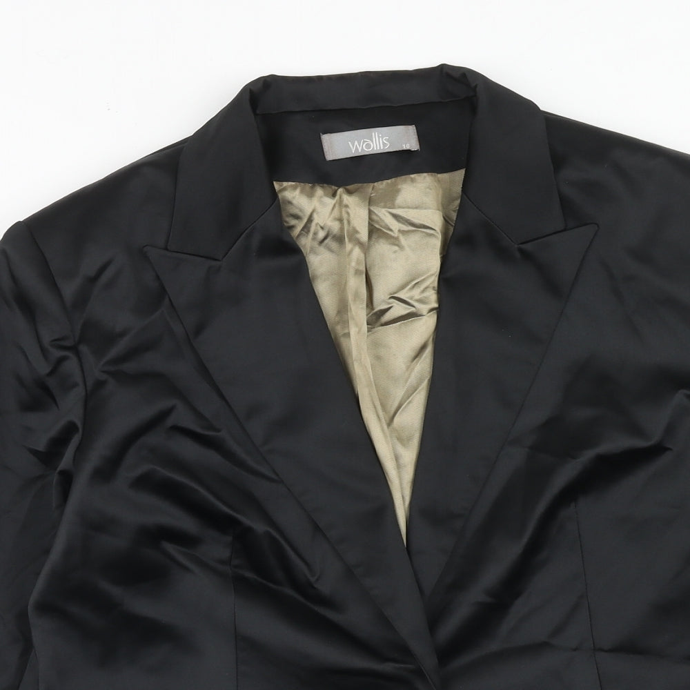 Wallis Womens Black Polyester Jacket Blazer Size 16