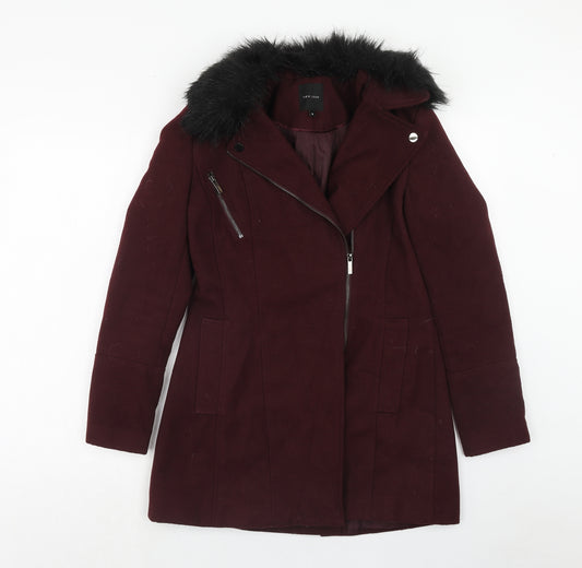 New Look Womens Red Parka Coat Size 8 Zip