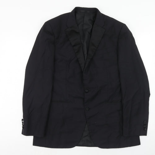 NEXT Mens Black Wool Tuxedo Suit Jacket Size 42 Regular