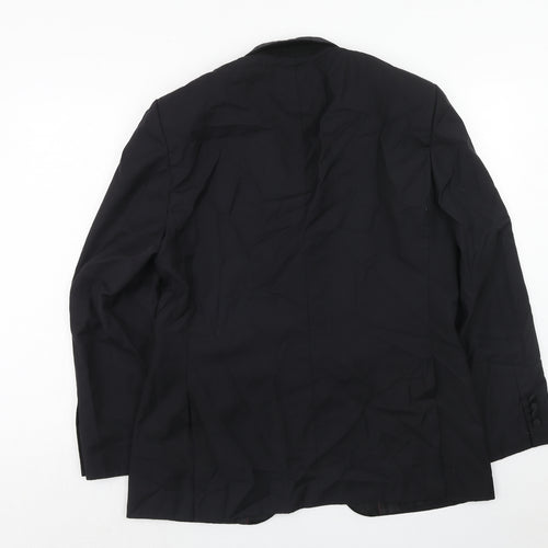 NEXT Mens Black Wool Tuxedo Suit Jacket Size 42 Regular