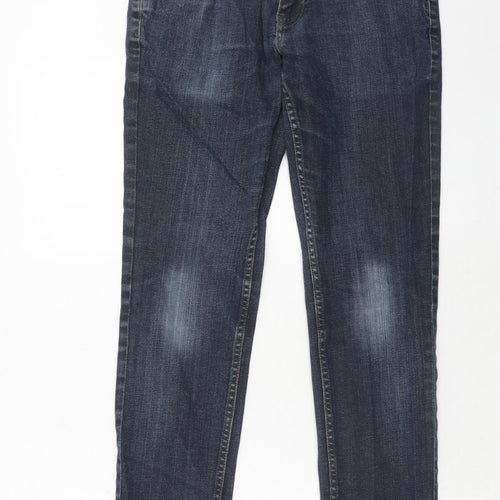 NEXT Mens Blue Cotton Skinny Jeans Size 32 in L31 in Slim Zip