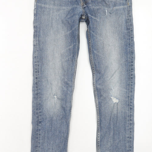 H&M Mens Blue Cotton Skinny Jeans Size 28 in Slim Button