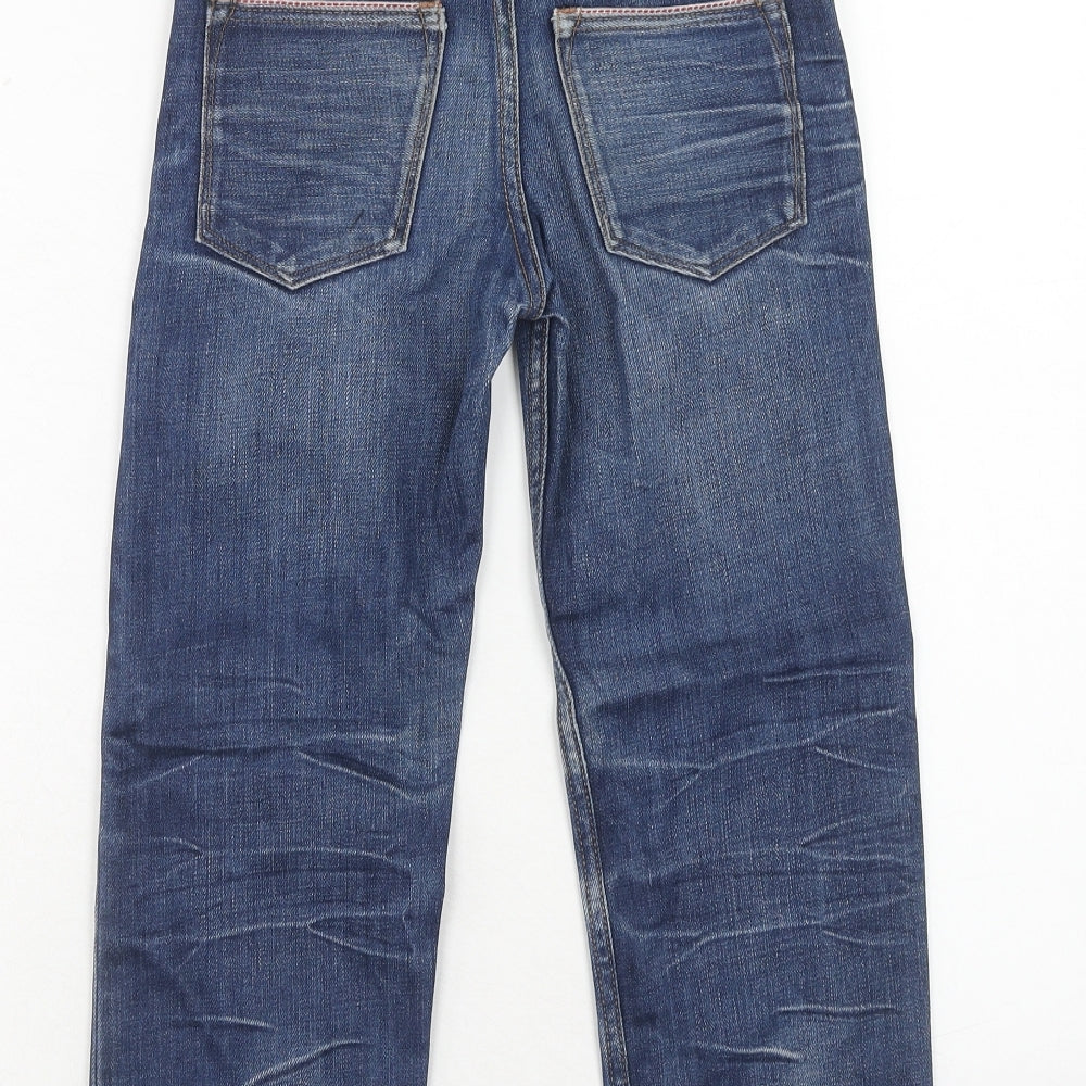 H&M Boys Blue Cotton Straight Jeans Size 6-7 Years Regular Zip