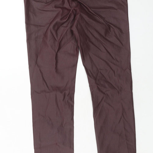 NEXT Womens Red Polyurethane Trousers Size 8 Regular - Faux Leather