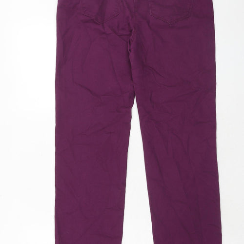 Bonmarché Womens Purple Cotton Straight Jeans Size 12 Regular Zip