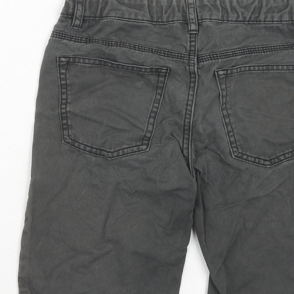 H&M Boys Grey Cotton Bermuda Shorts Size 8-9 Years Regular Zip