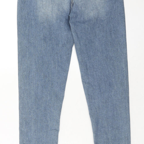 Marks and Spencer Womens Blue Cotton Skinny Jeans Size 8 Regular Zip