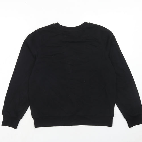 Marks and Spencer Womens Black Cotton Pullover Sweatshirt Size 12 Pullover - Cymru, Wales