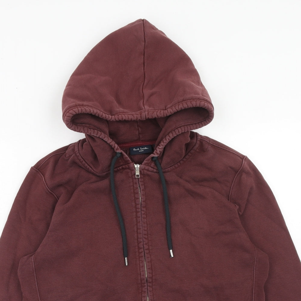 Paul Smith Mens Red Cotton Full Zip Hoodie Size S
