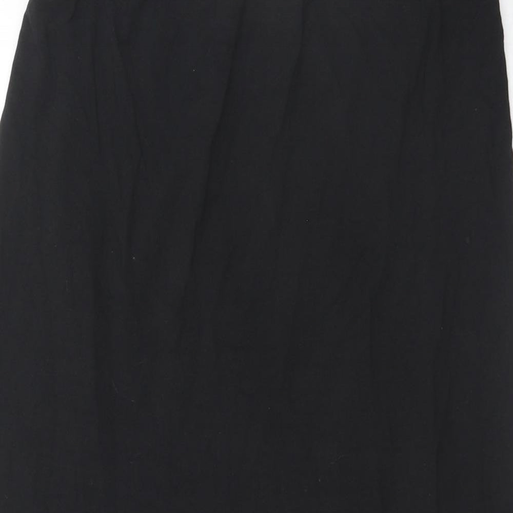 New Look Womens Black Cotton A-Line Skirt Size 8