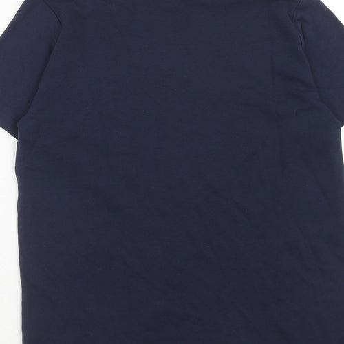 EWM Womens Blue Cotton Basic T-Shirt Size M V-Neck