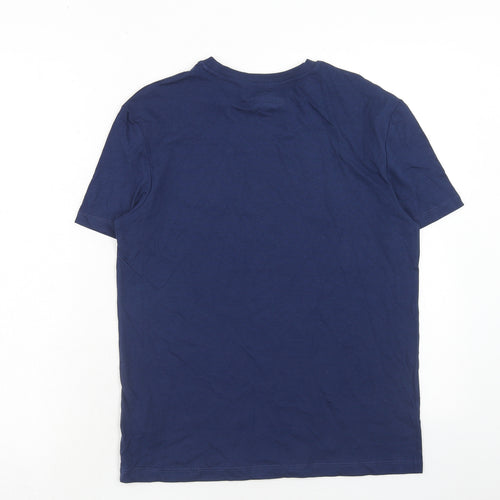 Marks and Spencer Boys Blue Cotton Basic T-Shirt Size 12-13 Years Round Neck Pullover - Today Is A Good Day