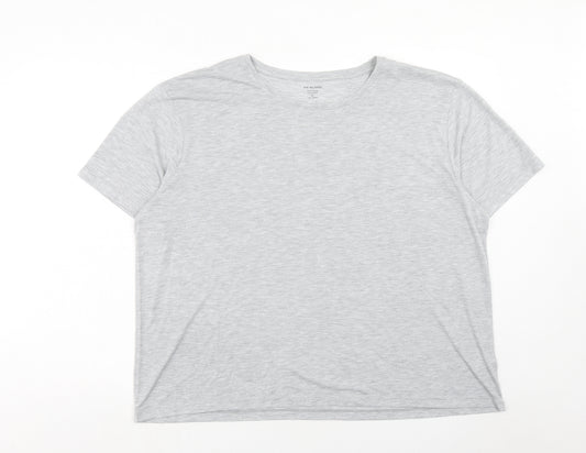 Marks and Spencer Womens Grey Polyester Basic T-Shirt Size 20 Crew Neck