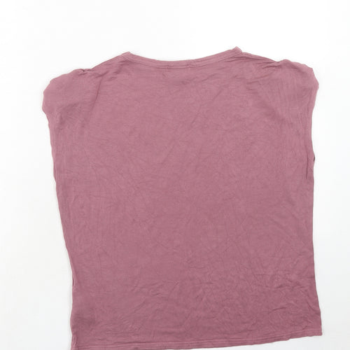 New Look Womens Pink Viscose Basic T-Shirt Size 12 Round Neck
