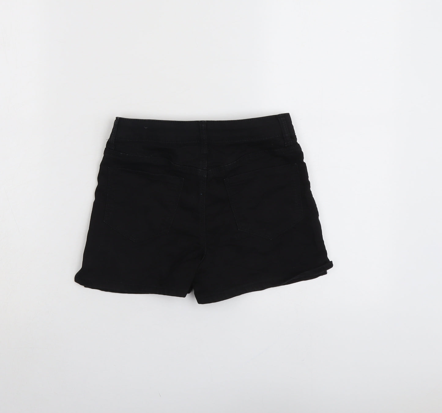H&M Girls Black Cotton Boyfriend Shorts Size 9-10 Years Regular Zip