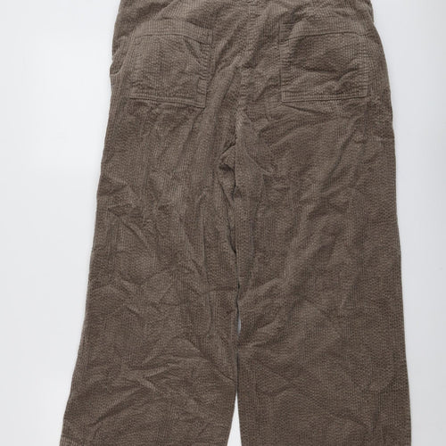 Seasalt Womens Brown Cotton Trousers Size 14 L24 in Regular Button