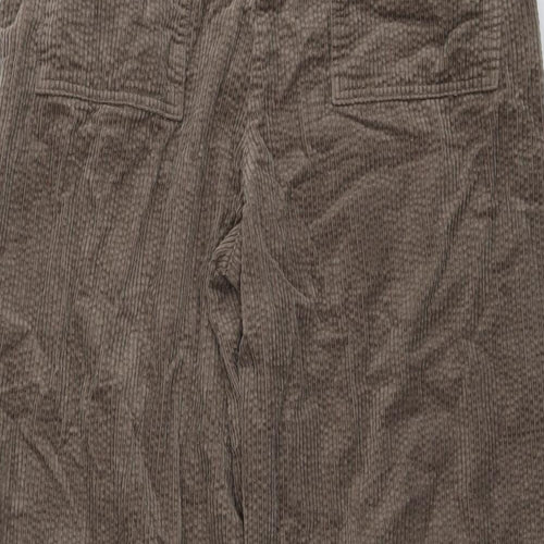 Seasalt Womens Brown Cotton Trousers Size 14 L24 in Regular Button