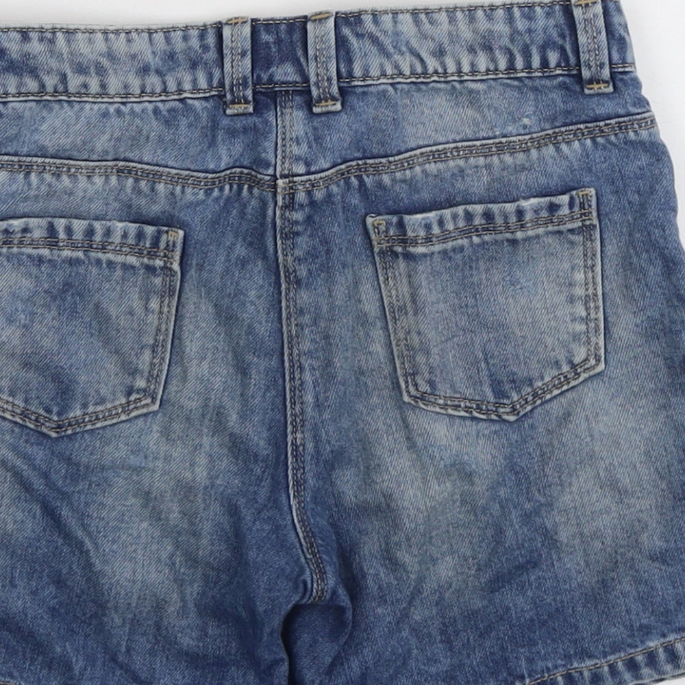 NEXT Girls Blue Cotton Bermuda Shorts Size 11 Years Regular Zip