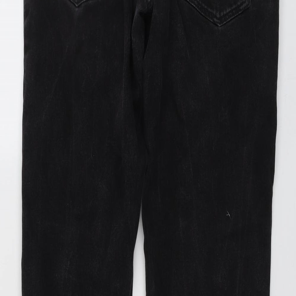 Red Herring Mens Black Paisley Cotton Straight Jeans Size 34 in L30 in Regular Button