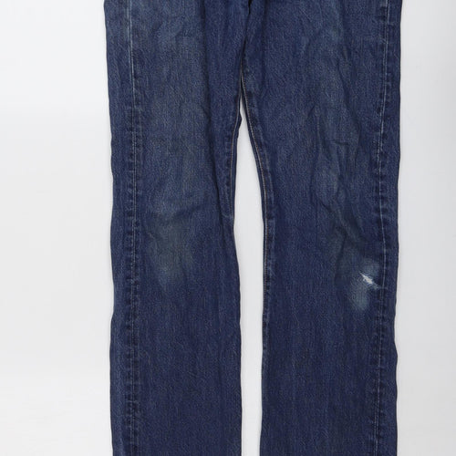 Levi's Mens Blue Cotton Straight Jeans Size 30 in L22 in Regular Button