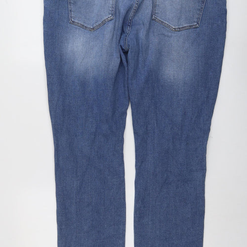 Jacamo Womens Blue Cotton Straight Jeans Size 16 L28 in Regular Button