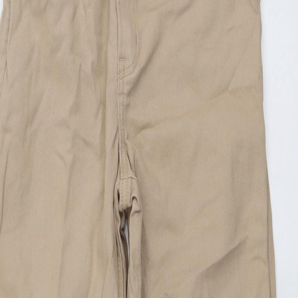 H&M Womens Beige Cotton Straight Jeans Size 8 L29 in Regular Button