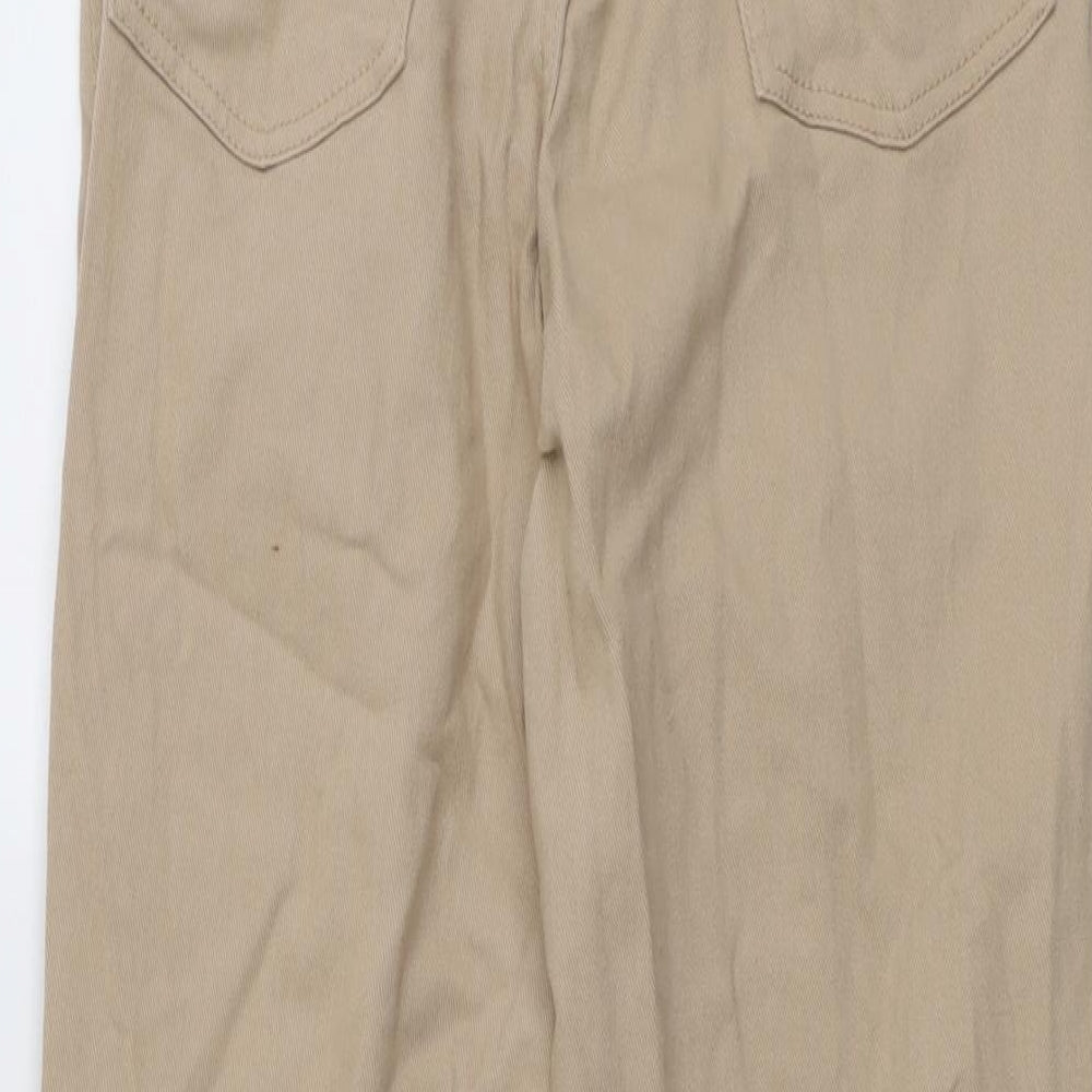 H&M Womens Beige Cotton Straight Jeans Size 8 L29 in Regular Button