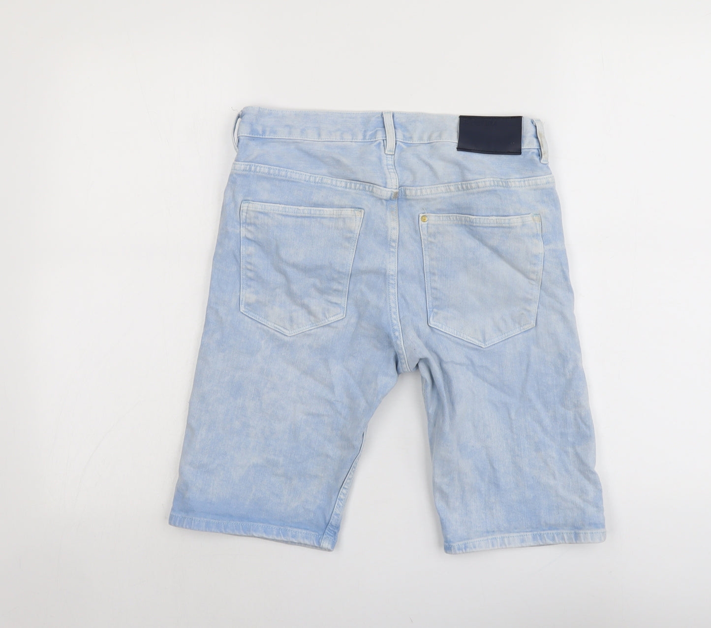 H&M Boys Blue Cotton Bermuda Shorts Size 12-13 Years Regular Buckle