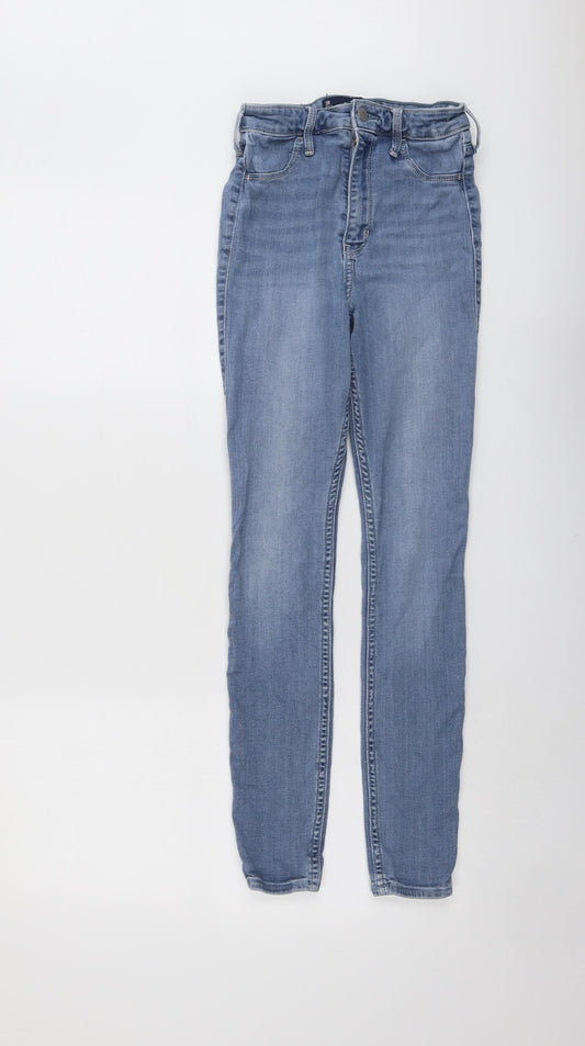 Hollister Womens Blue Cotton Skinny Jeans Size 26 in L28 in Regular Button