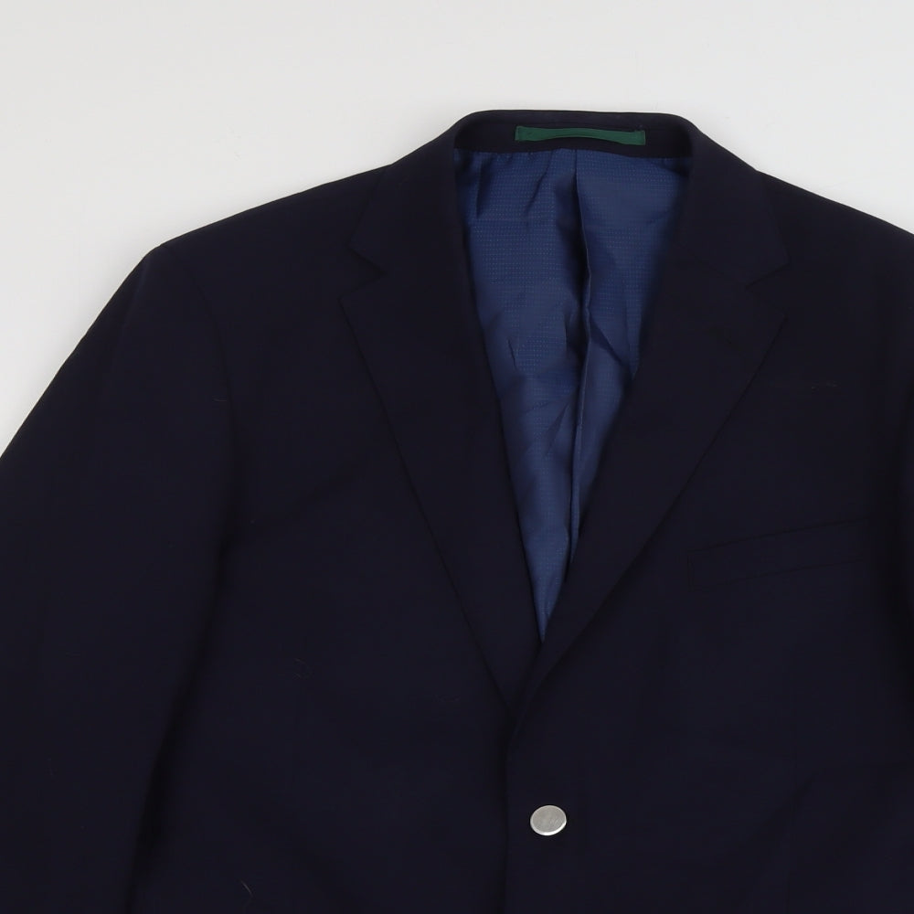 Marks and Spencer Mens Blue Wool Jacket Blazer Size 42 Regular