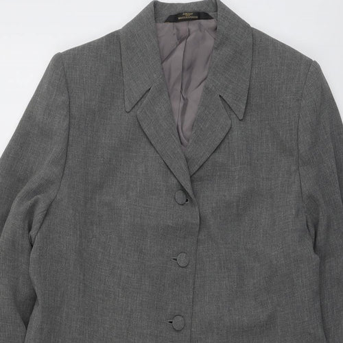 Marks and Spencer Womens Grey Jacket Blazer Size 18 Button