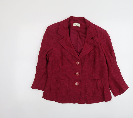 Kaliko Womens Red Jacket Size 14 Button