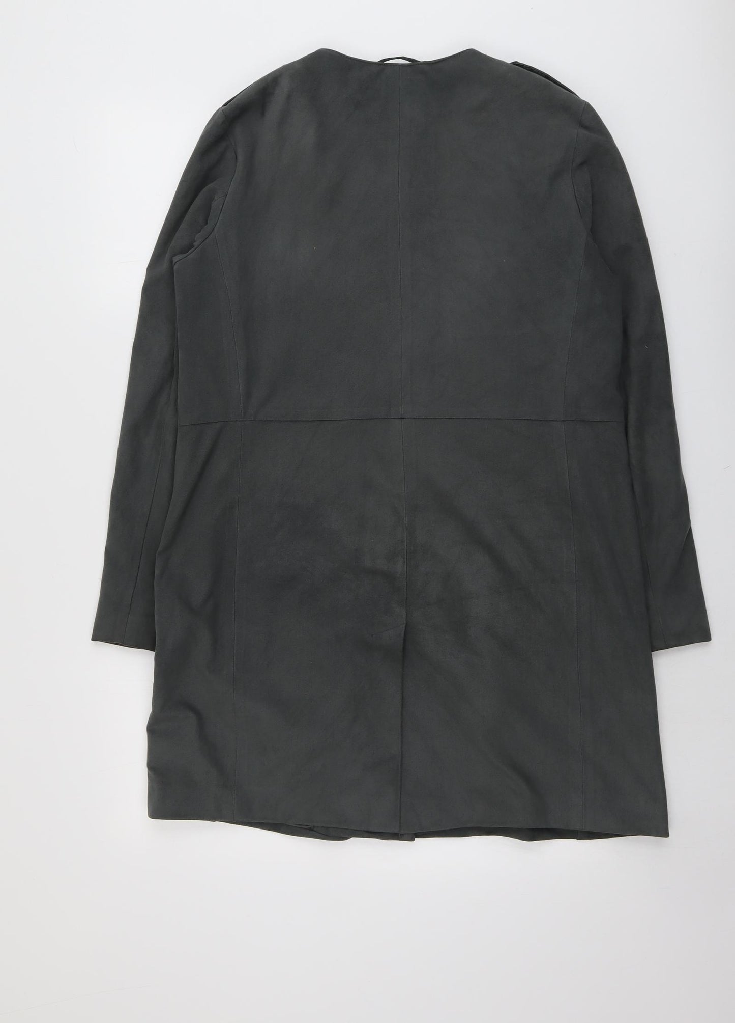 Per Una Womens Green Overcoat Coat Size 12 Snap
