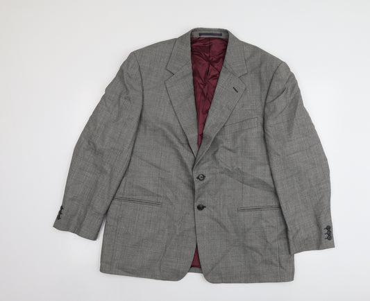 Brook Taverner Mens Grey Wool Jacket Suit Jacket Size 44 Regular