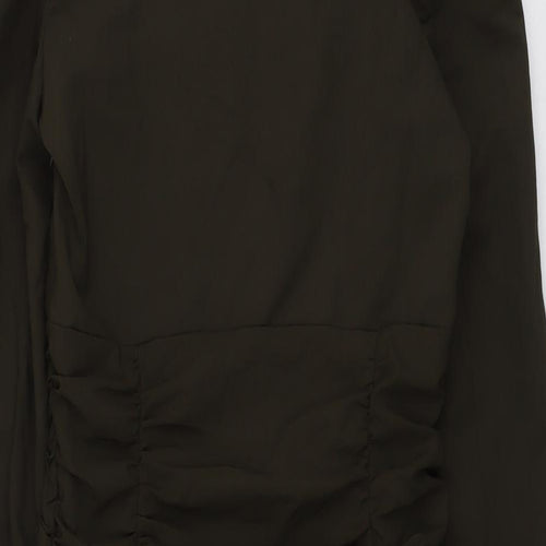 Zara Womens Green Polyester Jacket Dress Size XS Collared Zip