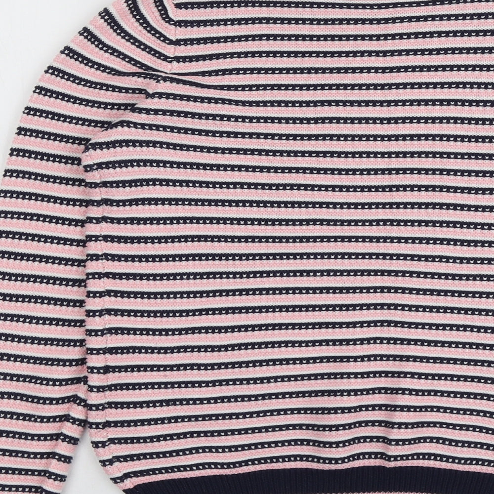 Dorothy Perkins Womens Pink Round Neck Striped Acrylic Pullover Jumper Size 12