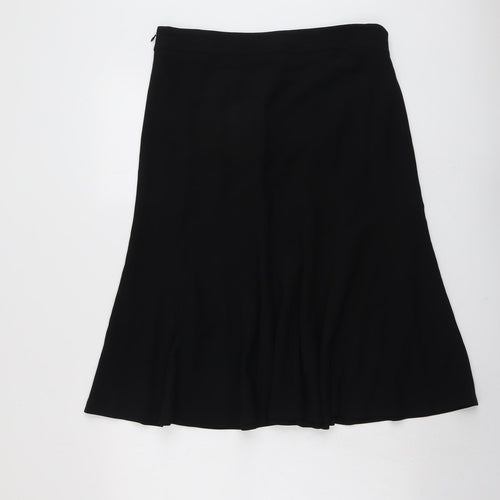 Jigsaw Womens Black Wool Swing Skirt Size 12 Zip