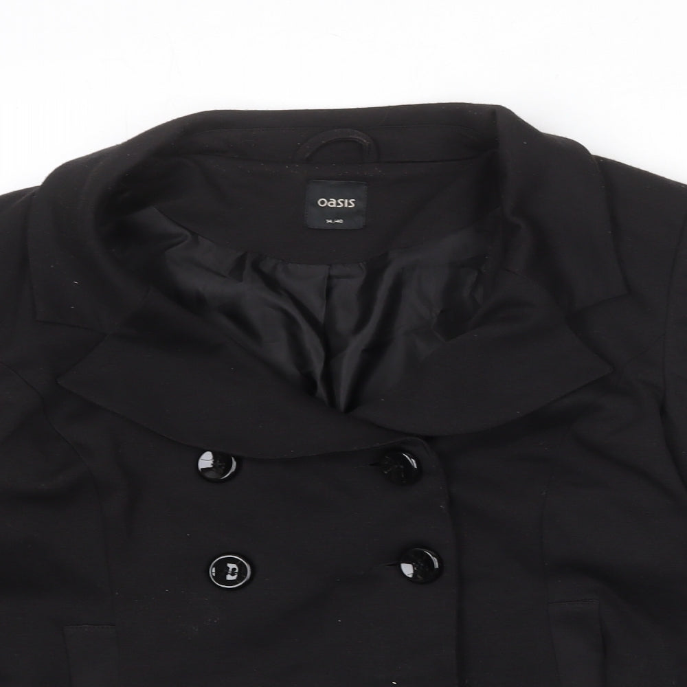 Oasis Womens Black Jacket Size 14 Button