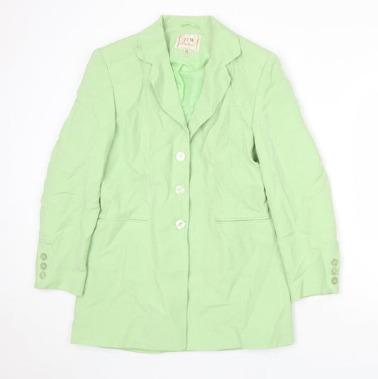 JFW Womens Green Polyester Jacket Blazer Size 14