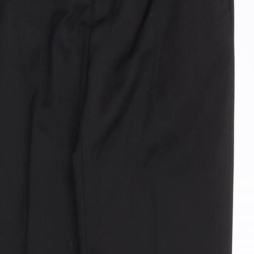 Debenhams Mens Black Polyester Trousers Size 38 in Regular Zip