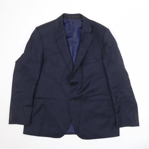 Autograph Mens Blue Wool Jacket Suit Jacket Size 44 Regular
