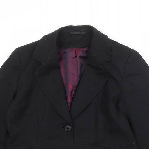 Evolution Womens Black Polyester Jacket Suit Jacket Size 10
