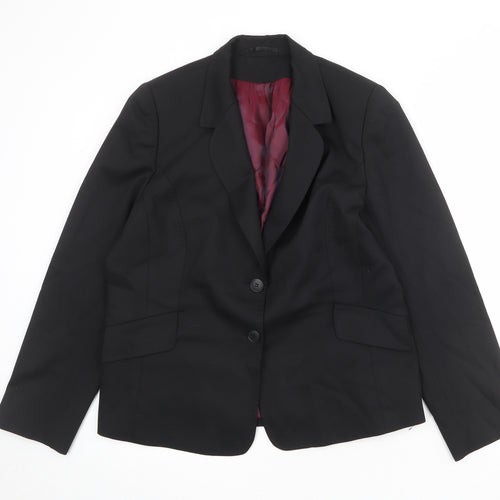 Evolution Womens Black Polyester Jacket Suit Jacket Size 18