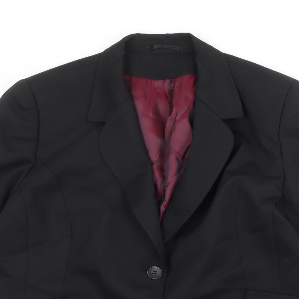 Evolution Womens Black Polyester Jacket Suit Jacket Size 18
