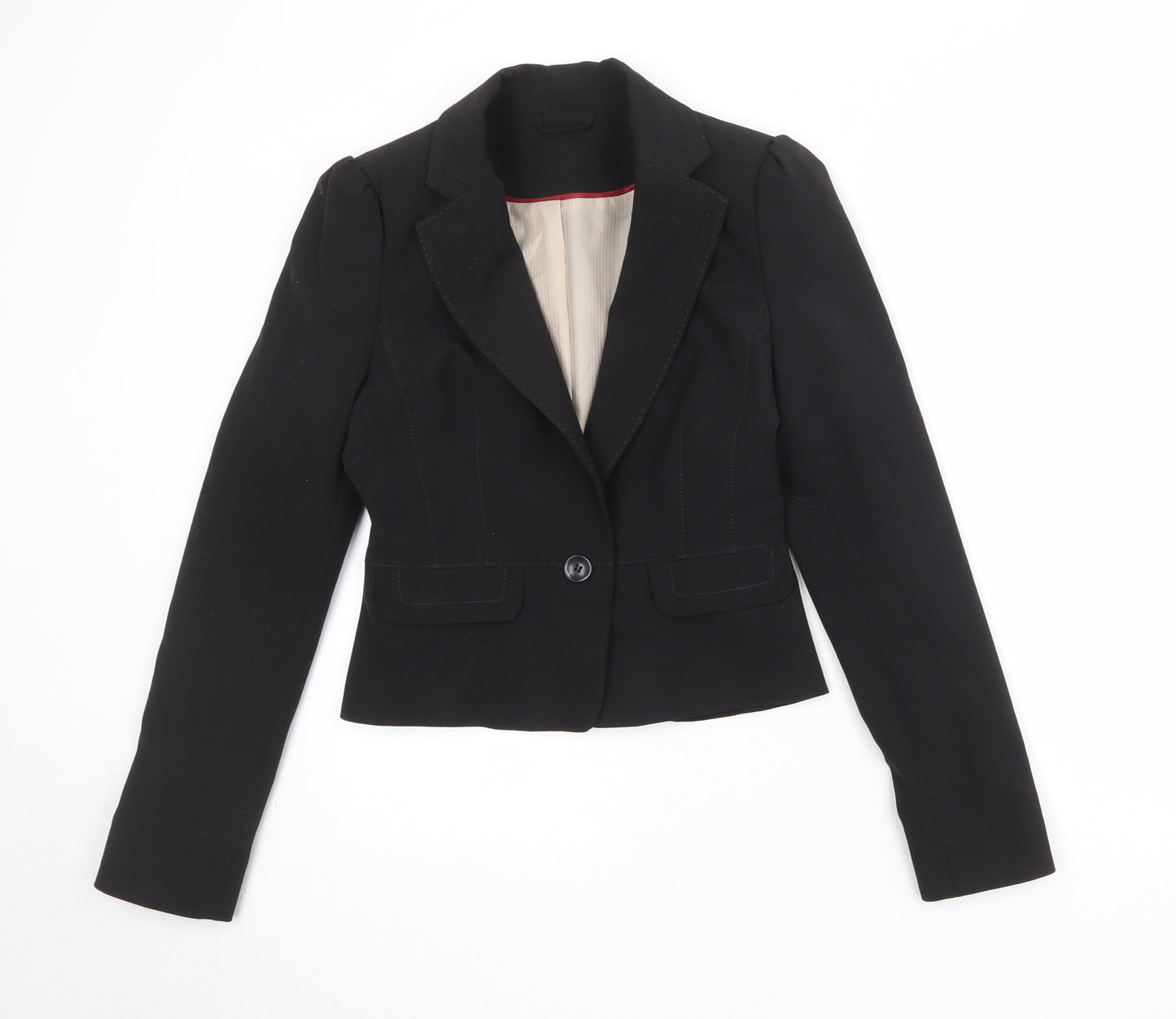 New Look Womens Black Polyester Jacket Suit Jacket Size 10